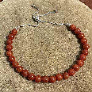 CARNELIAN Sterling Silver Slider Bracelet